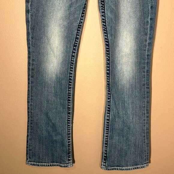 Women's 9/10 Vigoss "The New York Slim Boot" Mid Rise Jeans Embroidered Pockets - Picture 5 of 13